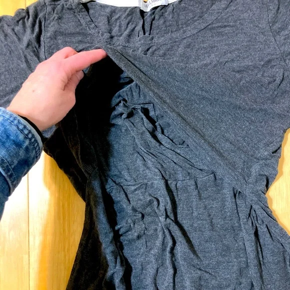 Women's Charcoal Gray nursing top - Picture 2 of 3